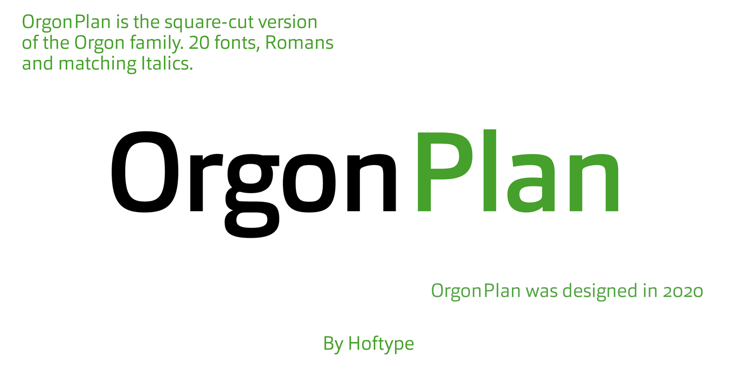 Beispiel einer Orgon Plan-Schriftart #1